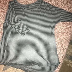 American Eagle striped mid sleeve jegging tee